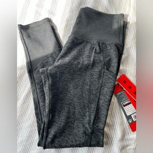 brand new kirkland signature brushed leggings charcoal size medium
